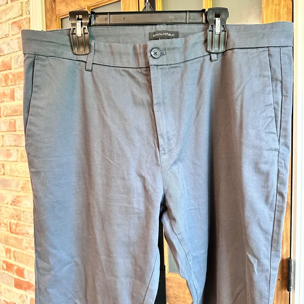 Banana Republic‎ Chino Pants Mens 38x29 Gray Stretch Cotton Casual Trousers